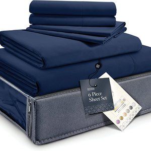 6 Pc Size Bed Sheets Set - Silky Soft Full Sheet Set - Luxury 6 Piec